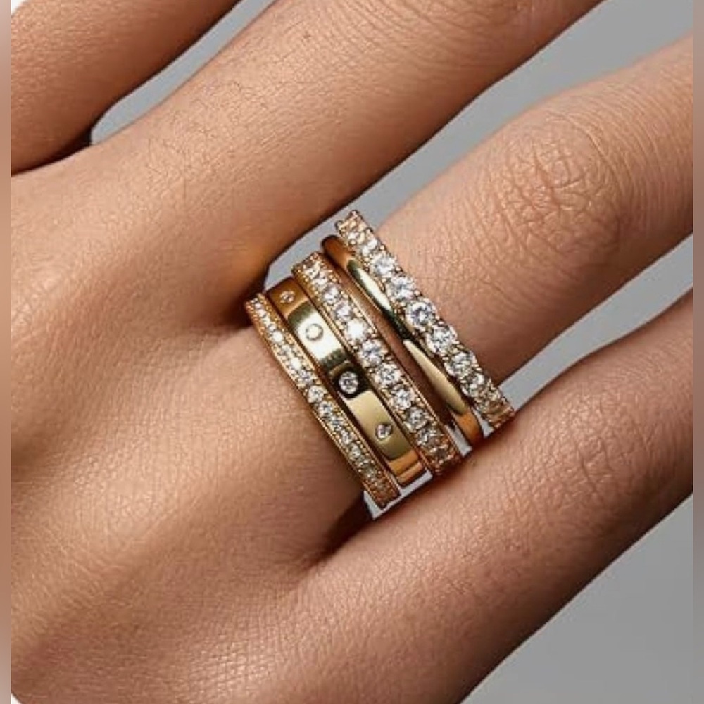 NWT Gold Rings for Women Non Tarnish, 14k Gold Plated Dainty